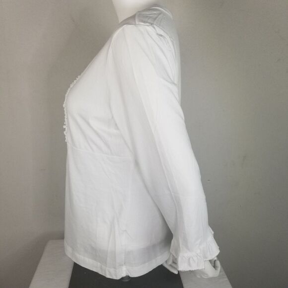 Weatherproof White Ruffled Button Up Panel Blouse - Picture 2 of 8